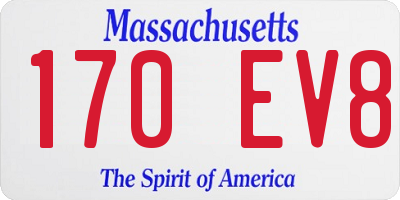MA license plate 170EV8
