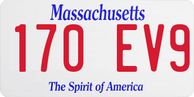 MA license plate 170EV9