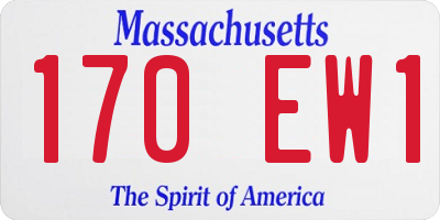 MA license plate 170EW1