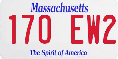 MA license plate 170EW2
