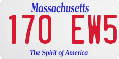 MA license plate 170EW5