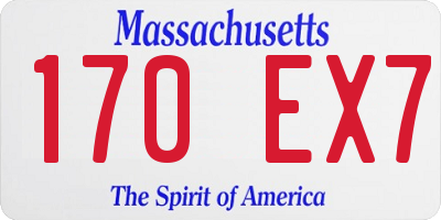 MA license plate 170EX7
