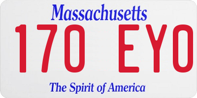 MA license plate 170EY0