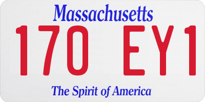 MA license plate 170EY1
