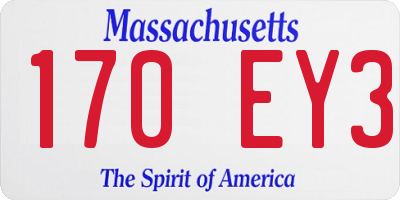 MA license plate 170EY3