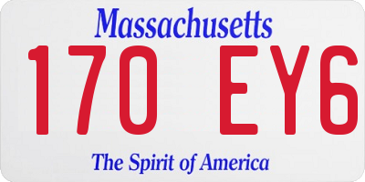MA license plate 170EY6