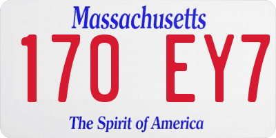 MA license plate 170EY7