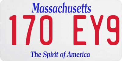 MA license plate 170EY9