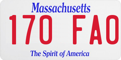 MA license plate 170FA0