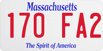 MA license plate 170FA2