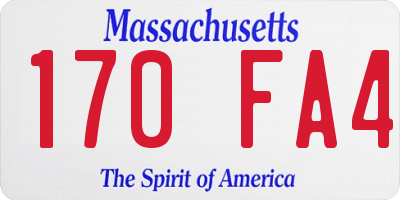 MA license plate 170FA4