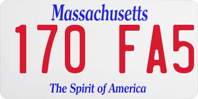 MA license plate 170FA5