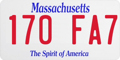 MA license plate 170FA7