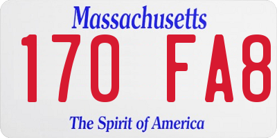 MA license plate 170FA8