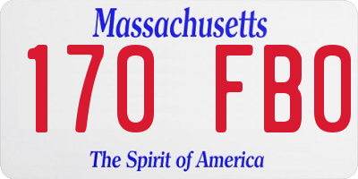 MA license plate 170FB0