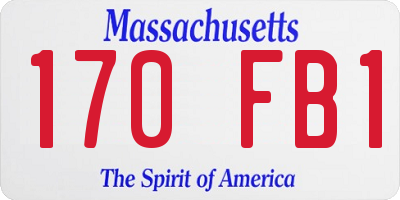 MA license plate 170FB1