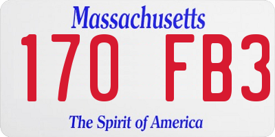 MA license plate 170FB3