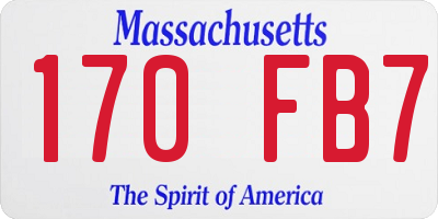 MA license plate 170FB7