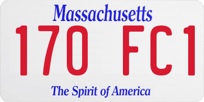 MA license plate 170FC1