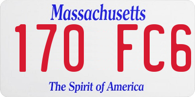MA license plate 170FC6