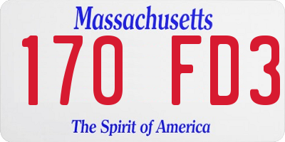 MA license plate 170FD3