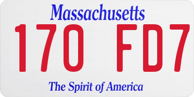 MA license plate 170FD7