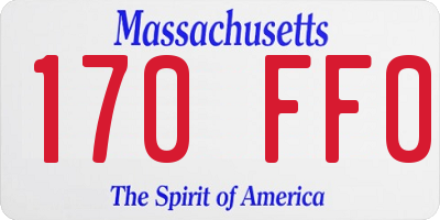 MA license plate 170FF0