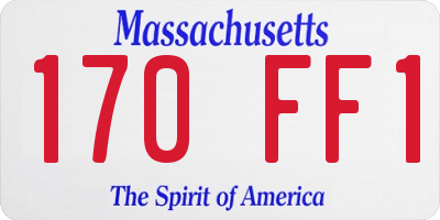 MA license plate 170FF1