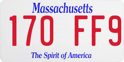 MA license plate 170FF9