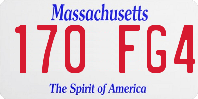 MA license plate 170FG4