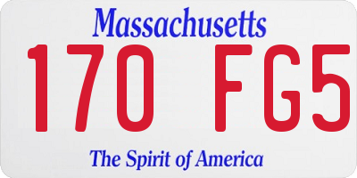 MA license plate 170FG5