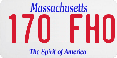 MA license plate 170FH0