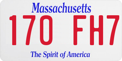 MA license plate 170FH7
