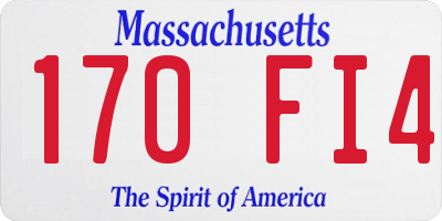 MA license plate 170FI4
