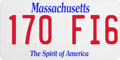MA license plate 170FI6