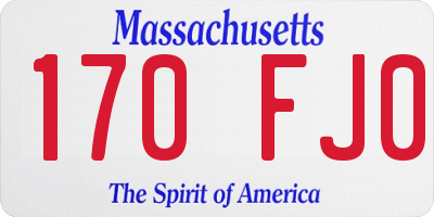 MA license plate 170FJ0