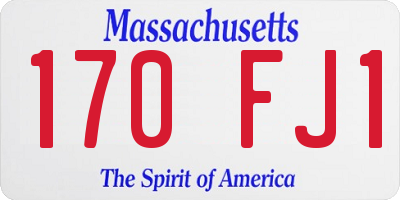 MA license plate 170FJ1