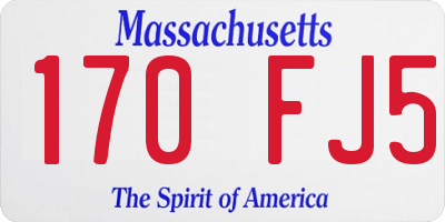MA license plate 170FJ5