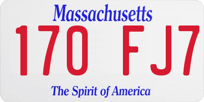 MA license plate 170FJ7
