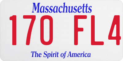 MA license plate 170FL4
