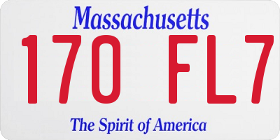 MA license plate 170FL7