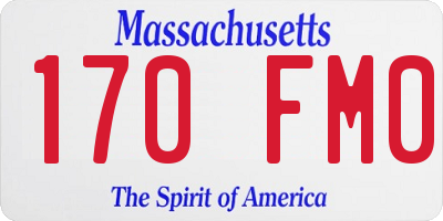 MA license plate 170FM0