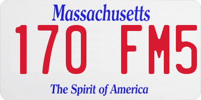 MA license plate 170FM5