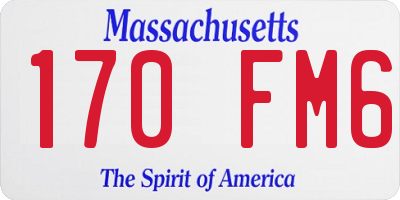 MA license plate 170FM6
