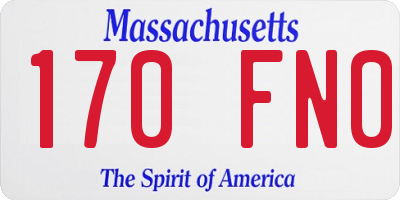 MA license plate 170FN0