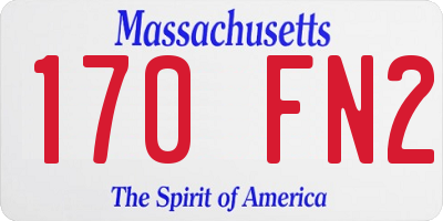 MA license plate 170FN2