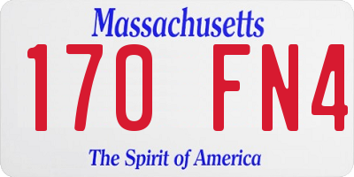 MA license plate 170FN4
