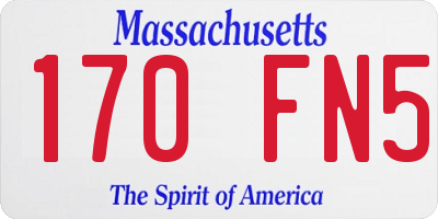MA license plate 170FN5
