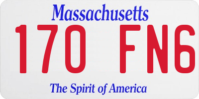 MA license plate 170FN6