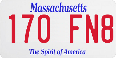 MA license plate 170FN8